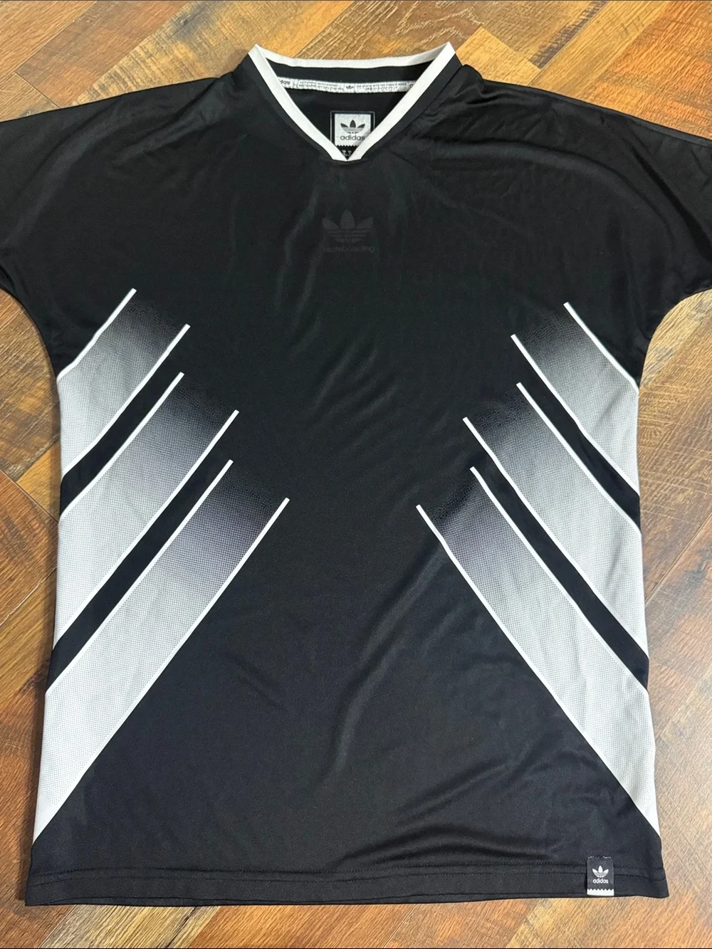Adidas Originals Climalite Skateboarding Jersey Black Gray Trefoil Size Small